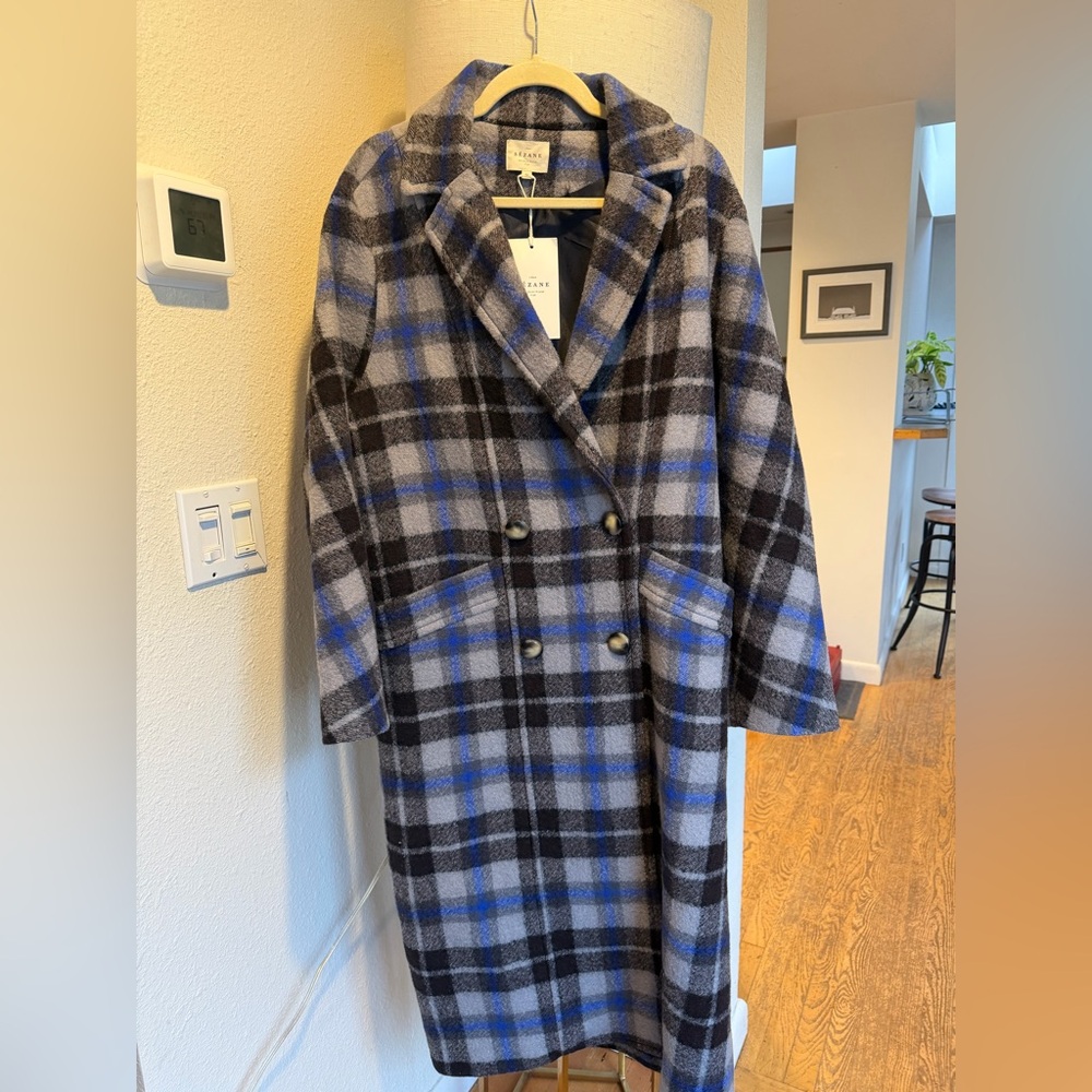 Sézane Viktor coat in Grey and Blue - BNWT! ❤️